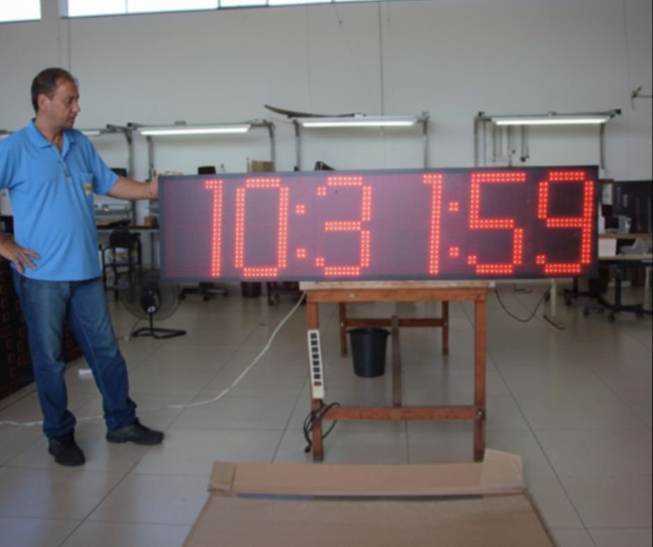 Relógio digital em LED - dígitos de 40 cm